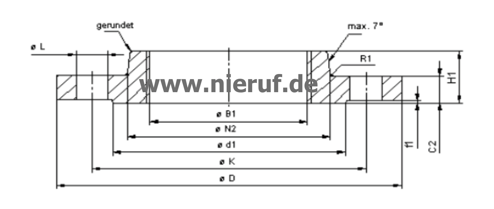 Kołnierz gwintowany DN40 PN16/40 EN1092-1 13 B1 C22.8 / P250GH oczyszczona