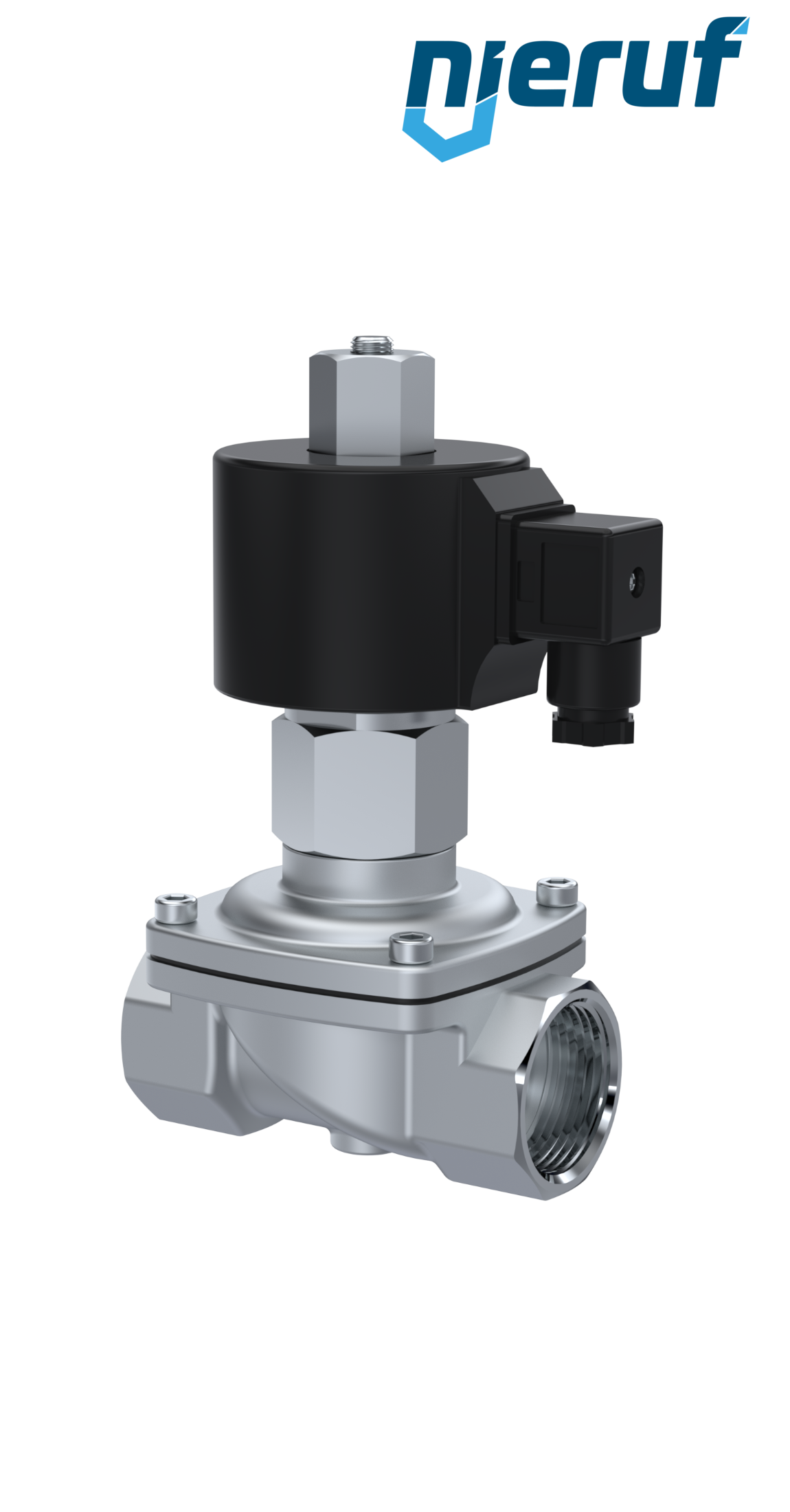 Zawór elektromagnetyczny DN40 G 1 1/2" cala stal nierdzewna EV06 FKM 24V DC NO